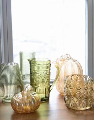 Boston International Handblown Art Glass Pumpkin Thanksgiving Halloween Decorations for Home, Large, Apple Cider - Image 2