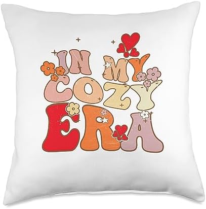 In My Cozy Era Fall Sweater Groovy Thankful Groovy in My Cozy Era Fall Sweater Weather Men Women Kids Throw Pillow, 18x18, Multicolor by Unknown