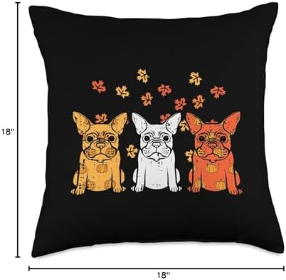 Thanksgiving French Bulldog Fall Frenchie Dog Men Women Kids Throw Pillow - Image 4