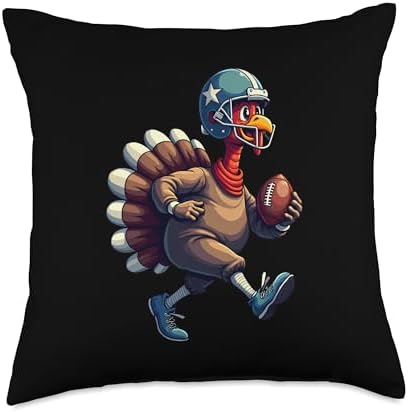 Thanksgiving Football Player Thanksgiving Football Turkey Throw Pillow by Unknown