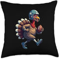 Thanksgiving Football Player Thanksgiving Football Turkey Throw Pillow by Unknown