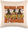 Thanksgiving Gnome Family Graphic Hanging With My Gnomies Throw Pillow by Unknown