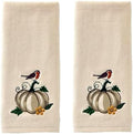 SKL Home Fall/Thanksgiving Robin On Pumpkin Hand Towel Set-2pc, Natural by SKLHomebySaturdayKnightLtd