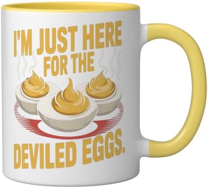 I’m Just Here for the Deviled Eggs Egg Expert Deviled Egg Ceramic Mug, Yellow/White, 11oz - Image 2
