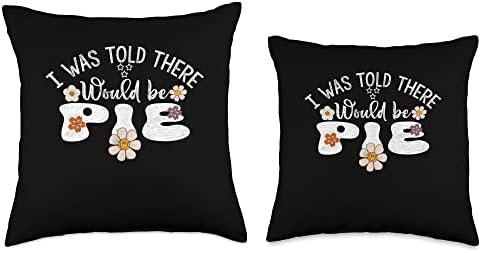 I Was Told There Would Be Pie Groovy Thanksgiving Flower Throw Pillow - Image 3