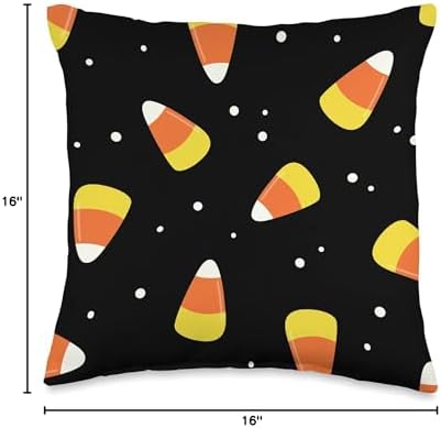 Halloween Candy Corn Pattern Throw Pillow