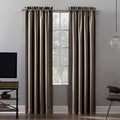 Sun Zero - 52479 Oslo Theater Grade Extreme 100% Blackout Rod Pocket Curtain Panel, 52" x 95", Mushroom, 52479