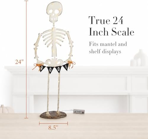 Mud Pie Light Up Skeleton Sitter Halloween Decor, Halloween Skeleton
