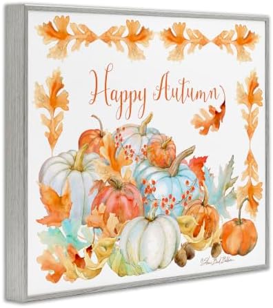 Autumn Pumpkin Harvest Foliage Border, 16 x 20 Inch Framed Giclée Print - Image 2