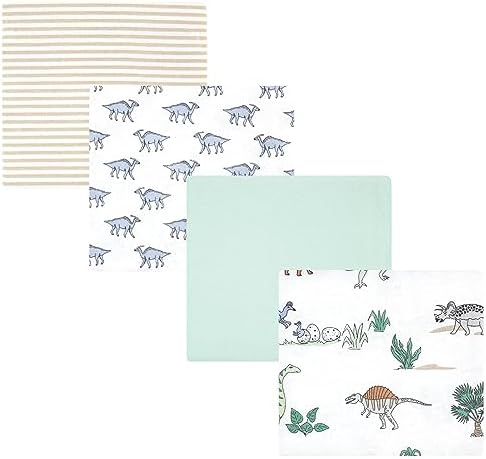 Hudson Baby Unisex Baby Cotton Poly Flannel Receiving Blankets, Boy Dino World, One Size by HudsonBaby