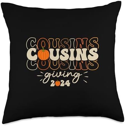 Cousins Giving 2024 Matching Group Cousins Thanksgiving Throw Pillow by Unknown