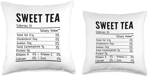 Funny Sweet Tea Nutrition Facts Thanksgiving Food Matching Throw Pillow - Image 3