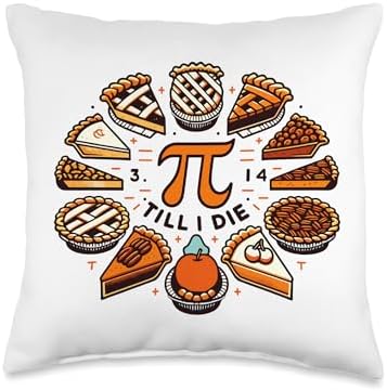 Pie Math Pun Thanksgiving Pie Till I Die Math Pun Funny Thanksgiving Graphic Throw Pillow, 16x16, Multicolor by Unknown