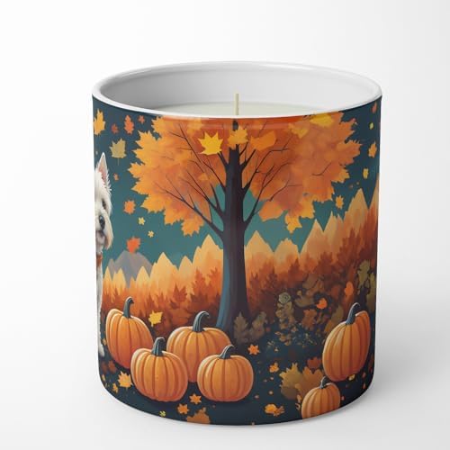 Caroline's Treasures DAC1080CDL Westie Fall Decorative Soy Candle Nature Soy Wax Essential Oil Home Decor Ideal for Bedroom Kitchen Bath Office Gift, 10 oz - Image 5