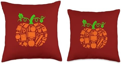 Teacher Tools Pumpkin Shape Thanksgiving Autumn Job Team Throw Pillow - Image 3