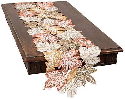 XiaHomeFashions Autumn Leaf Cutwork Table Runner, 15 x 54 in, 1 Piece - Image 4