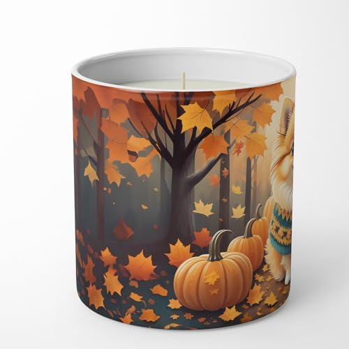 Caroline's Treasures DAC1062CDL Pomeranian Fall Decorative Soy Candle Nature Soy Wax Essential Oil Home Decor Ideal for Bedroom Kitchen Bath Office Gift, 10 oz - Image 3