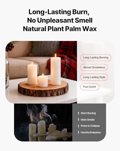 VEVOR Pillar Candles and Glass Vases Set 36 Pcs, Clear Cylinder Hurricane Candle Holders for Wedding Centerpieces, Tall Vase for Table Decor, Wedding Party, Thanksgiving,White (2.56" x 4.7",5.9",7.9") - Image 4