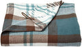 Lavish Home Soft Throw Blanket, Teal/Brown Plaid, 60” x 70” by LavishHomeCollection