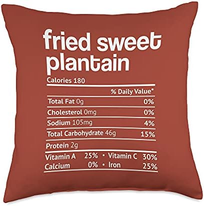 Fried Sweet Plantain Nutrition Fact Thanksgiving Christmas Throw Pillow by Unknown