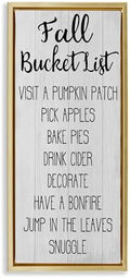 'Fall Bucket List Casual Sign'| Floating Frame Canvas Art by StupellIndustries