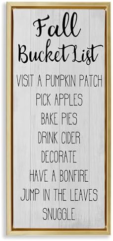 'Fall Bucket List Casual Sign'| Floating Frame Canvas Art by StupellIndustries