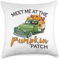 Meet Me at The Pumpkin Patch Pickup Fall Thanksgiving Xmas Throw Pillow by Unknown