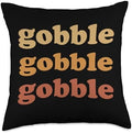 Thanksgiving Day Gobble Gobble Gobble Turkey Matching Throw Pillow by Unknown