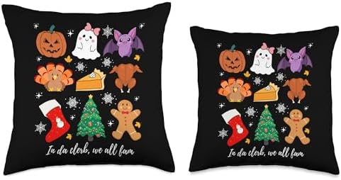 In Da Clerb We All Fam Christmas Thanksgiving Throw Pillow - Image 3