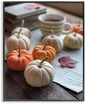 Cozy Pumpkin Harvest Coffee Mug, 11 x 14 Inch Framed Giclée Print by StupellIndustries
