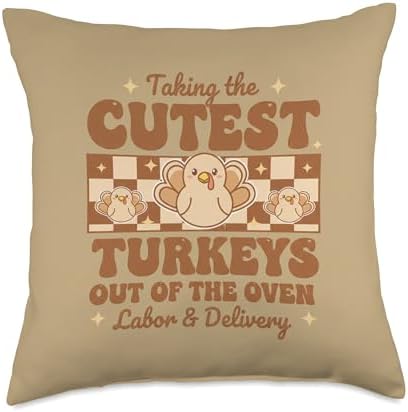 Pregnancy Announcement Thanksgiving - Taking The Cutest Tur Throw Pillow by Unknown