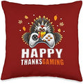Happy Thanksgaming Thanksgiving Video Gamer Gaming Decor Kid Throw Pillow by Unknown