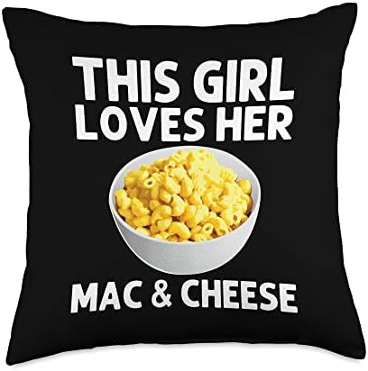 Cool Mac And Cheese For Girls Kid Macaroni Food Thanksgiving Throw Pillow by Unknown
