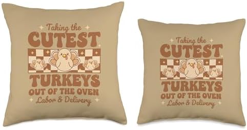 Pregnancy Announcement Thanksgiving - Taking The Cutest Tur Throw Pillow - Image 3