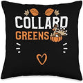 Vegetables: Collard Greens - Thanksgiving Sayings Throw Pillow by Unknown