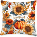 A Thanksgiving Pumpkins and Sunflowers Design, A Cozy Autumn Throw Pillow by Unknown