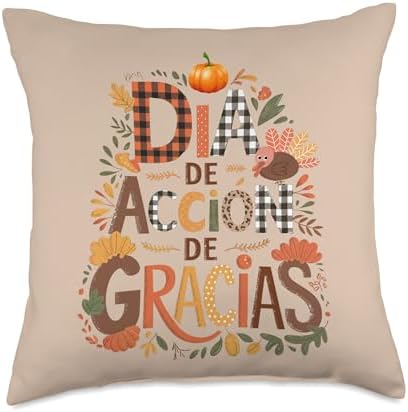 Dia De Accion De Gracias Ideas Kids Hispanic Thanksgiving Throw Pillow by Unknown