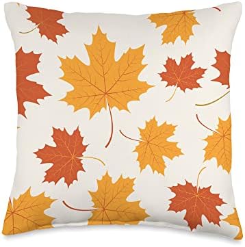 Autumn Orange Leaves Fall Thanksgiving Throw Pillow by Unknown