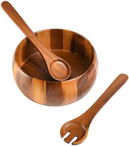 Gibson Home Laurel Acacia Wood Salad Bowl Set, 3 - Piece, Acacia Wood (Pack of 2) - Image 2