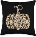 Leopard or Cheetah Print Pumpkin Halloween Thanksgiving Fall Throw Pillow by Unknown