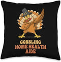 Thanksgiving Holiday Gifts and Designs Dabbing Turkey Home Health Aide Funny Thanksgiving Throw Pillow, 16x16, Multicolor by Unknown