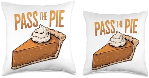 Pass The Pie Thanksgiving Dessert Pie Lover Fall Season Crew Throw Pillow - Image 3