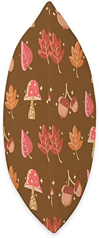Cute Fall Thanksgiving Brown Leaves Toadstool Autumn Throw Pillow - Image 2