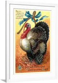 Art.com Wall Art Print Turkey and Wishbone on White Frame, 32" x 44" by AllPosters