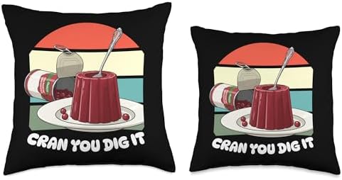 Cranberry Thanksgiving 2025 Cran You Dig It, Cranberry Sauce Throw Pillow - Image 3