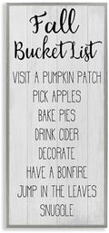 'Fall Bucket List Casual Sign'| Framed Giclee Art by StupellIndustries