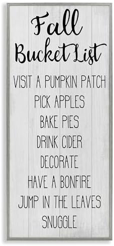 'Fall Bucket List Casual Sign'| Framed Giclee Art by StupellIndustries