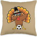 Goal for Gravy! Funny Turkey Soccer Thanksgiving Design Throw Pillow by Unknown