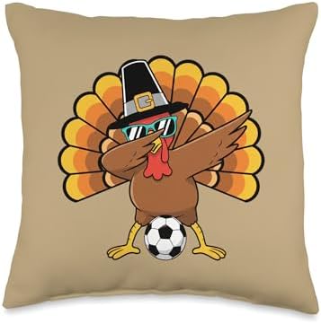 Goal for Gravy! Funny Turkey Soccer Thanksgiving Design Throw Pillow by Unknown