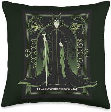 Disney Villains Maleficent Sleeping Beauty Halloween Mayhem Throw Pillow